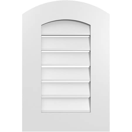 Ekena Millwork Arch Top Surface Mount PVC Gable Vent: Non-Functional, w/ 3-1/2"W x 1"P Standard Frame, 16"W x 22"H GVPAR16X2201SN